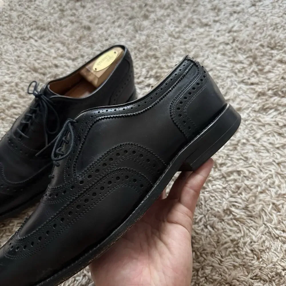 Allen Edmonds McAllister 6205 Men's Black Leather Wingtip Brogue Oxford Size 9 D